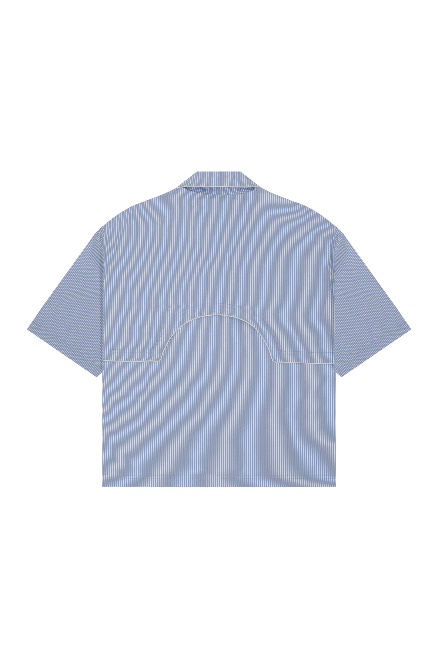 Cuban Collar Blue Pinstripes